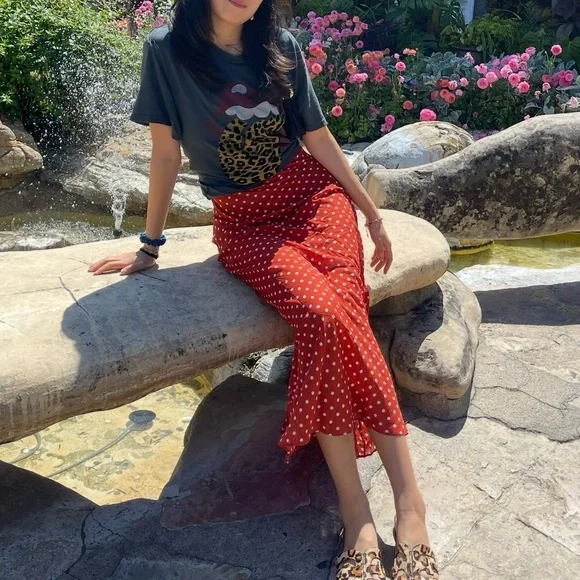 NWT Réalisation Par The Esmé Rouge Spot 100% Silk Slip Dress Size S - Picture 8 of 15